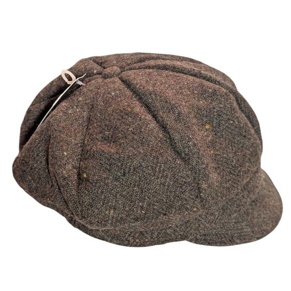 Hatman Of Ireland Gerry Moran 100% Wool Donegal Tweed Flat Cap Brown OSFM - Picture 3 of 5